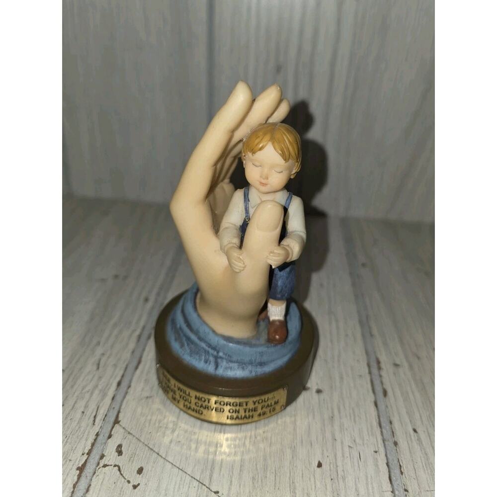 Vtg Protecting Hand Little Boy Will Not Forget How You Have Carved Isaiah 49:15
